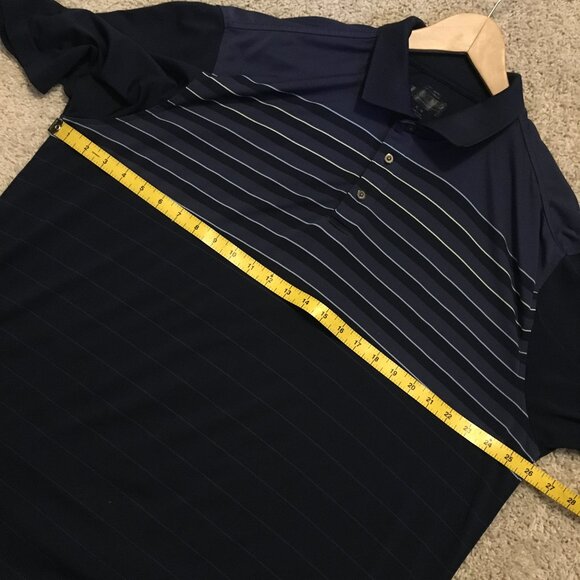 Kirkland Performance Polo Mens Blue and White Stripe Shirt - Picture 10 of 13